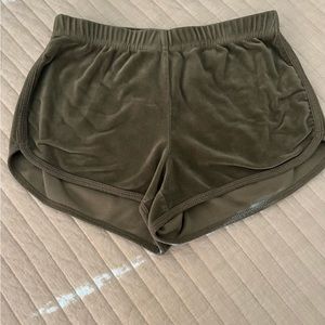 XS velvet green hollister shorts